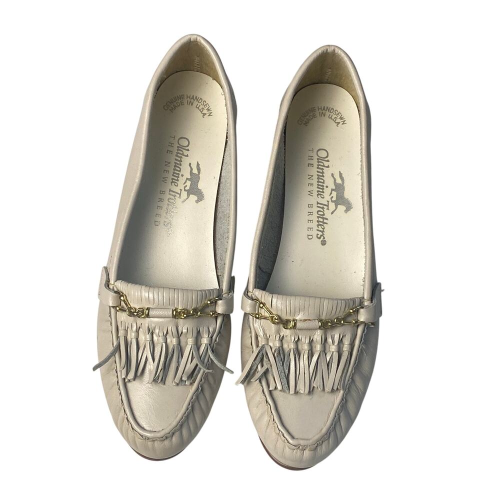 Vintage Old Maine Trotters Leather Tasseled Loafers Handsewn Old Money Size 5.5